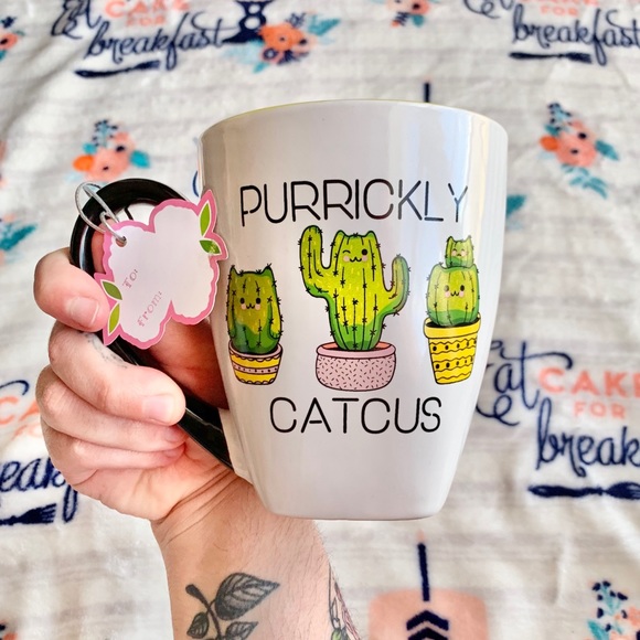 Other - 🌵 Cactus “Catcus” Cat Plant Ceramic Mug 🌵